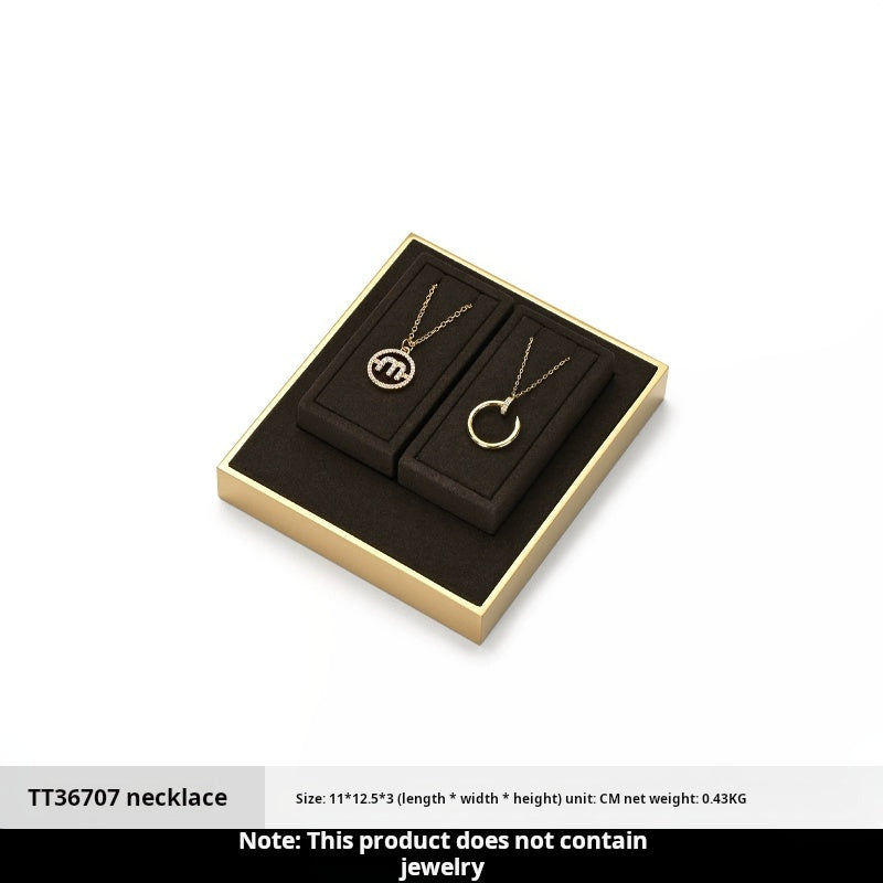 Fanxi FANXI light luxury jewelry display props, high-end metal microfiber necklace, ring counter, jewelry display rack