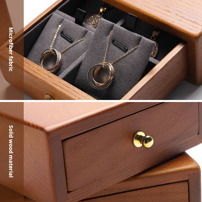 Jewelry box, national style solid wood box, ring, earring, bracelet, trinket storage box, exquisite cultural gift box, wooden