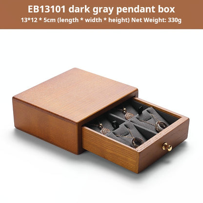 Jewelry box, national style solid wood box, ring, earring, bracelet, trinket storage box, exquisite cultural gift box, wooden