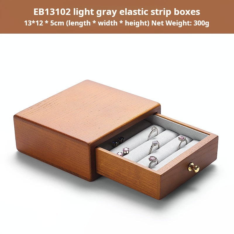 Jewelry box, national style solid wood box, ring, earring, bracelet, trinket storage box, exquisite cultural gift box, wooden