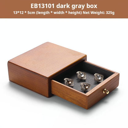Jewelry box, national style solid wood box, ring, earring, bracelet, trinket storage box, exquisite cultural gift box, wooden
