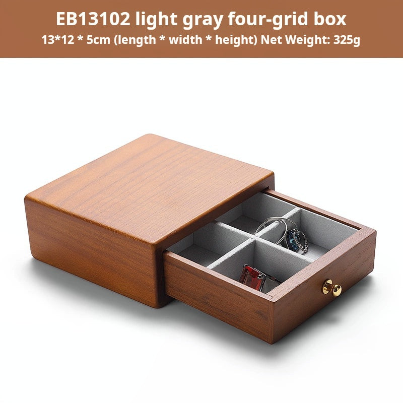 Jewelry box, national style solid wood box, ring, earring, bracelet, trinket storage box, exquisite cultural gift box, wooden