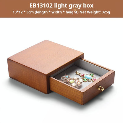 Jewelry box, national style solid wood box, ring, earring, bracelet, trinket storage box, exquisite cultural gift box, wooden