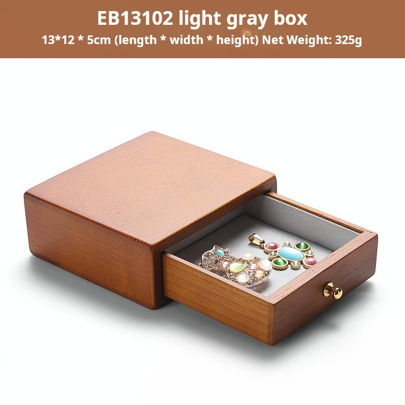 Jewelry box, national style solid wood box, ring, earring, bracelet, trinket storage box, exquisite cultural gift box, wooden