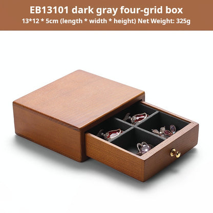 Jewelry box, national style solid wood box, ring, earring, bracelet, trinket storage box, exquisite cultural gift box, wooden