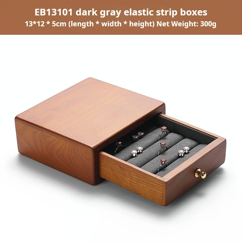 Jewelry box, national style solid wood box, ring, earring, bracelet, trinket storage box, exquisite cultural gift box, wooden