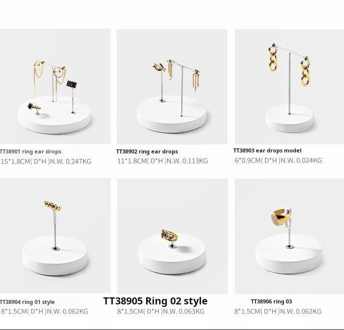 Fanxi FANXI light luxury jewelry display shelf, PU white earrings, ring pendants, jewelry display props