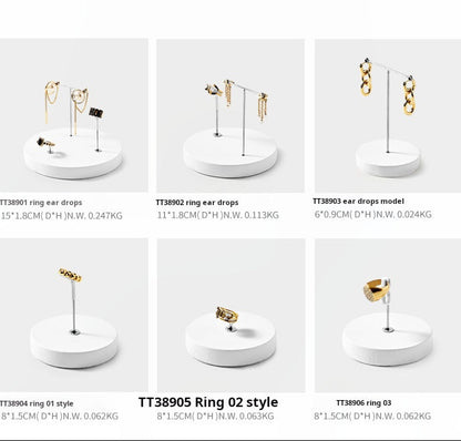 Fanxi FANXI light luxury jewelry display shelf, PU white earrings, ring pendants, jewelry display props