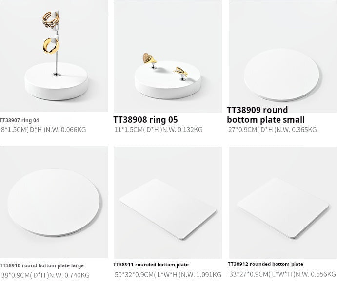 Light luxury jewelry display stand, PU white earrings, ring pendants, jewelry display props