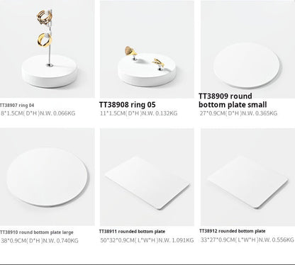 Light luxury jewelry display stand, PU white earrings, ring pendants, jewelry display props
