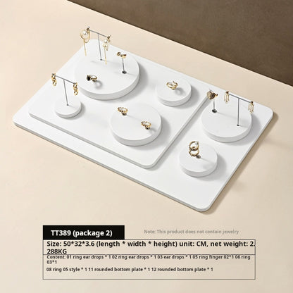 Light luxury jewelry display stand, PU white earrings, ring pendants, jewelry display props