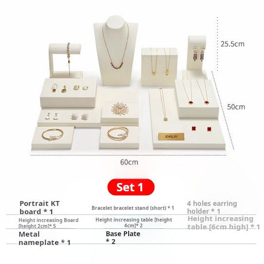High-end window jewelry display props, rings, necklaces, earrings, display shelves, counter jewelry display sets