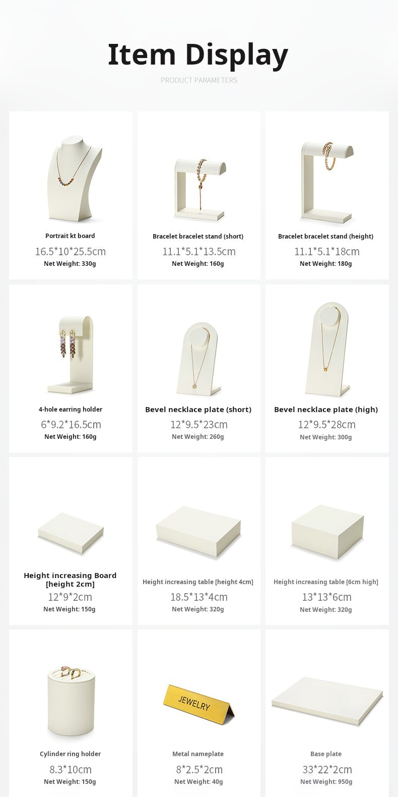 High-end window jewelry display props, rings, necklaces, earrings, display shelves, counter jewelry display sets