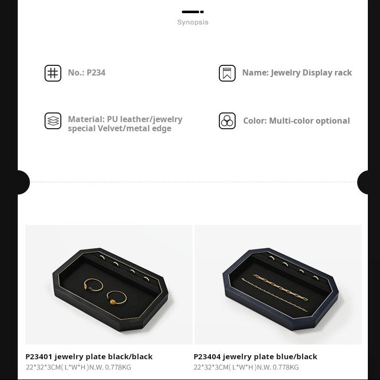 Jewelry Plate PU Leather Jewelry Display Plate Fleece Necklace Ring Pendant Display Jewelry Viewing Pallet