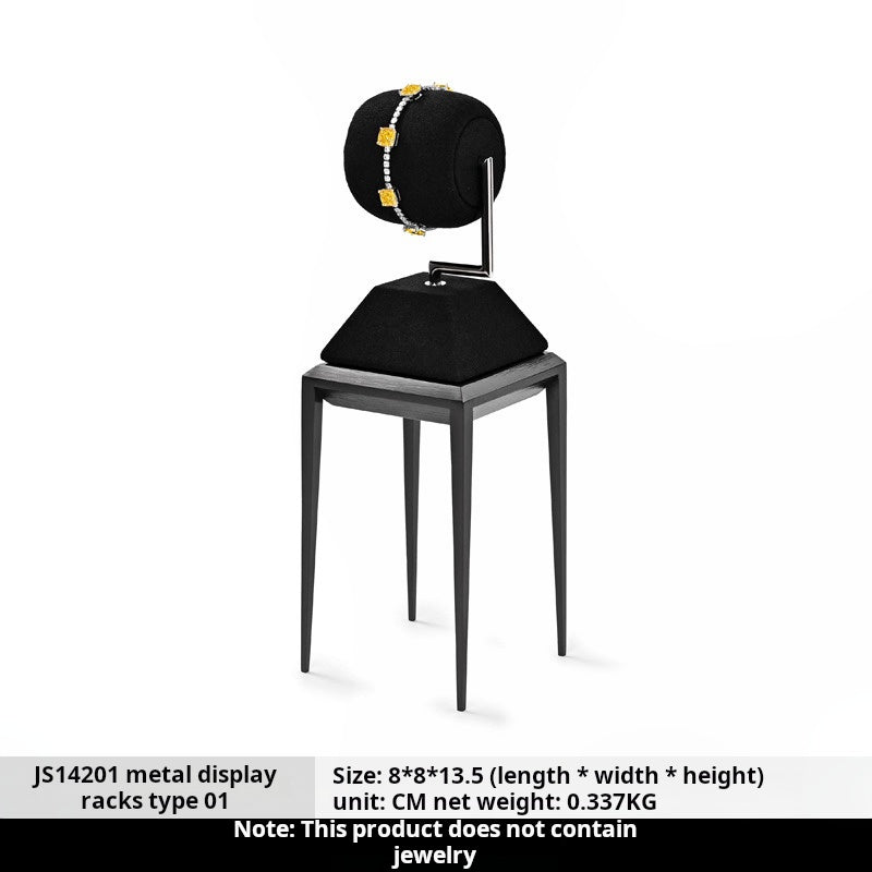 Light luxury jewelry display stand, brushed metal watch, necklace, rings, earrings, jewelry display props