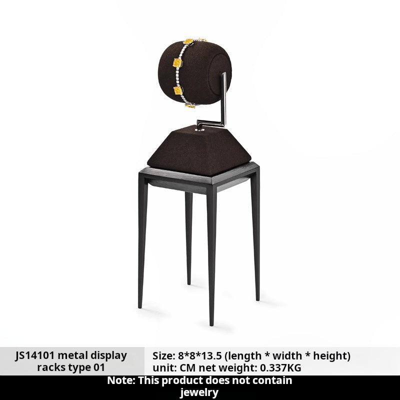 Light luxury jewelry display stand, brushed metal watch, necklace, rings, earrings, jewelry display props