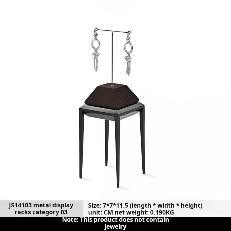 Light luxury jewelry display stand, brushed metal watch, necklace, rings, earrings, jewelry display props