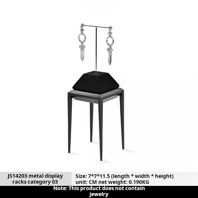Light luxury jewelry display stand, brushed metal watch, necklace, rings, earrings, jewelry display props