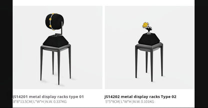 Light luxury jewelry display stand, brushed metal watch, necklace, rings, earrings, jewelry display props