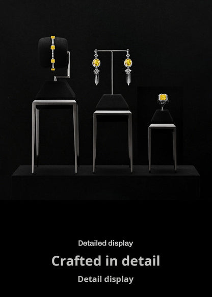 Light luxury jewelry display stand, brushed metal watch, necklace, rings, earrings, jewelry display props