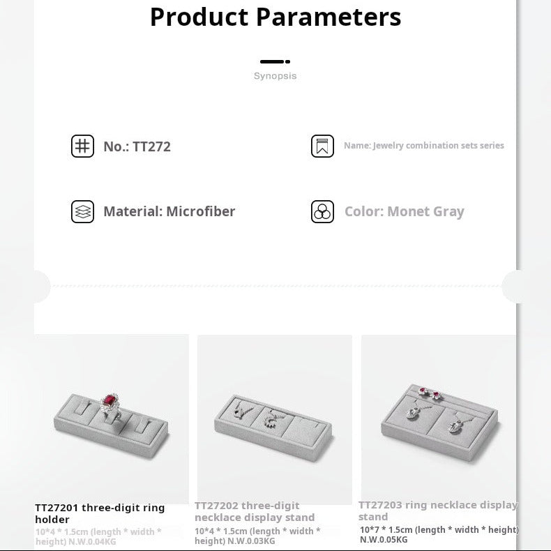 Luxury jewelry display props, high-end microfiber necklace rings, earrings, pendants, jewelry display