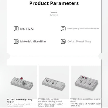 Luxury jewelry display props, high-end microfiber necklace rings, earrings, pendants, jewelry display