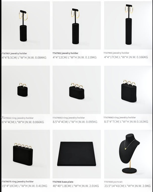 Luxury jewelry display shelf, rings, earrings, necklaces, jewelry display props, window display shelves