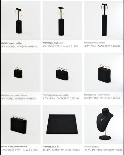 Luxury jewelry display shelf, rings, earrings, necklaces, jewelry display props, window display shelves