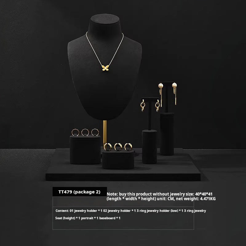 Luxury jewelry display shelf, rings, earrings, necklaces, jewelry display props, window display shelves