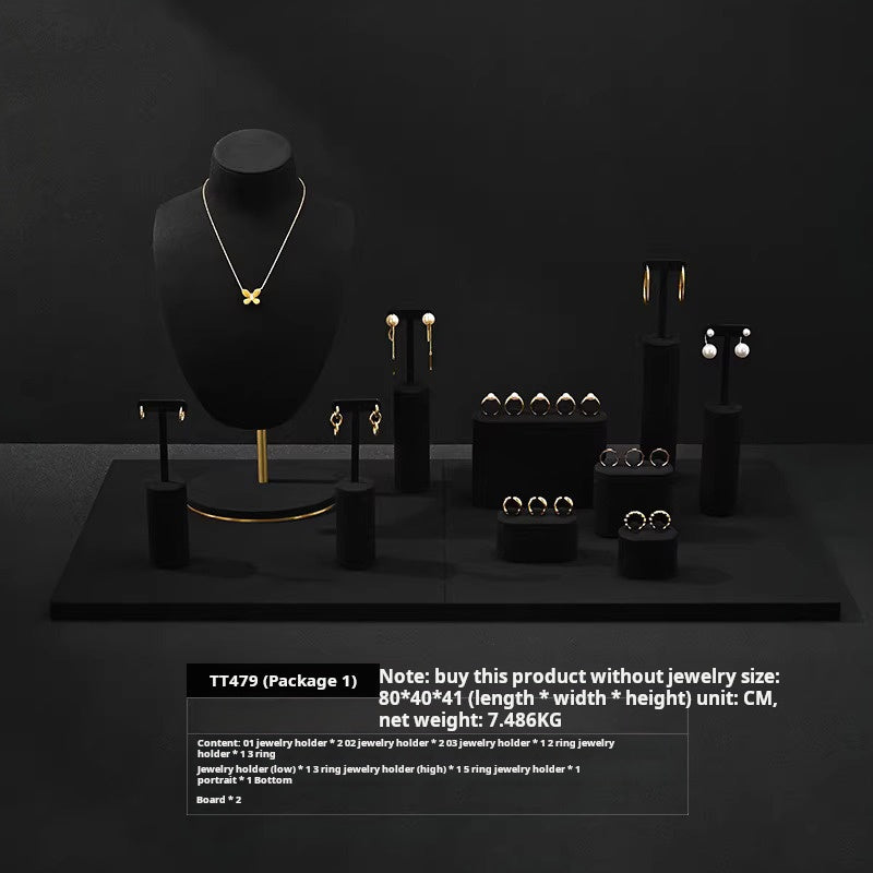 Luxury jewelry display shelf, rings, earrings, necklaces, jewelry display props, window display shelves