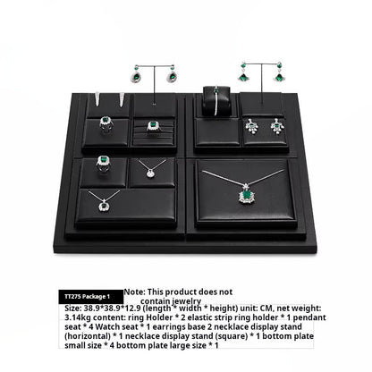 Luxury jewelry display props high-end PU rings, necklaces, earrings racks, counter jewelry display racks