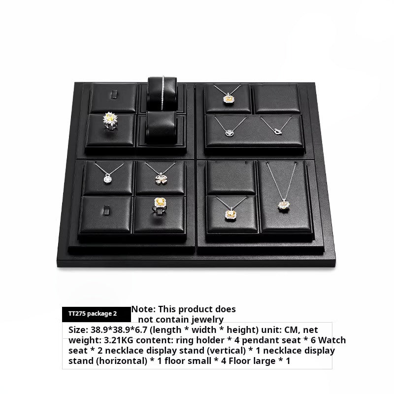 Luxury jewelry display props high-end PU rings, necklaces, earrings racks, counter jewelry display racks