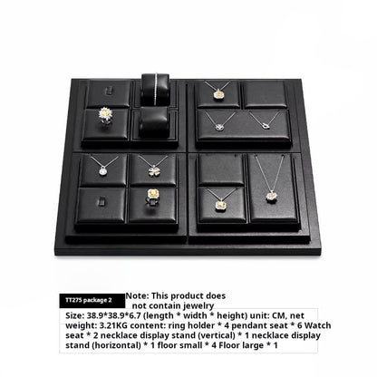 Luxury jewelry display props high-end PU rings, necklaces, earrings racks, counter jewelry display racks