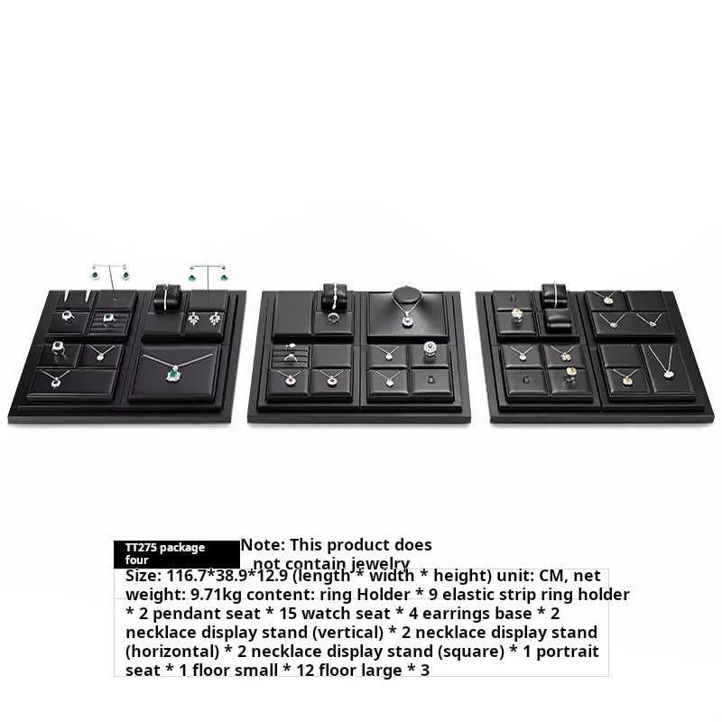 Luxury jewelry display props high-end PU rings, necklaces, earrings racks, counter jewelry display racks