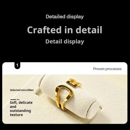 Luxury microfiber jewelry display plate mirror gold high-end ring necklace pendant display props