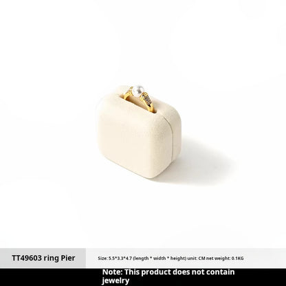 Luxury microfiber jewelry display plate mirror gold high-end ring necklace pendant display props