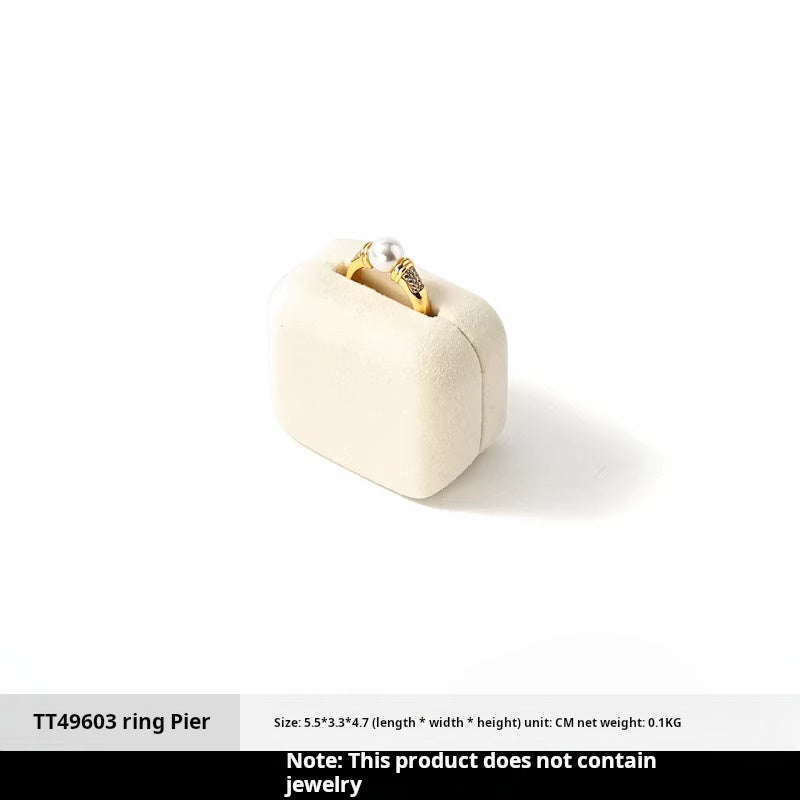 Luxury microfiber jewelry display plate mirror gold high-end ring necklace pendant display props