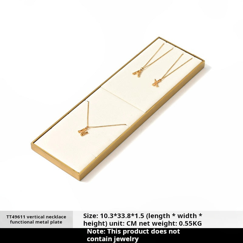 Luxury microfiber jewelry display plate mirror gold high-end ring necklace pendant display props