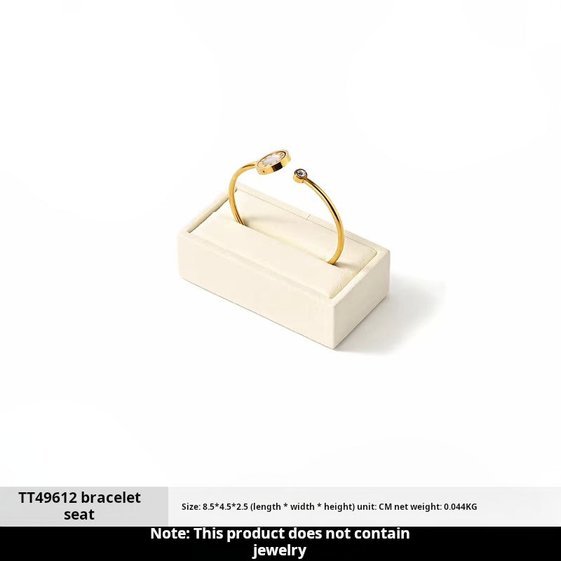 Luxury microfiber jewelry display plate mirror gold high-end ring necklace pendant display props