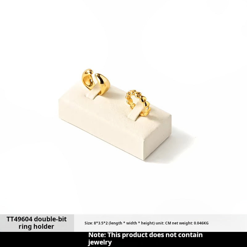 Luxury microfiber jewelry display plate mirror gold high-end ring necklace pendant display props