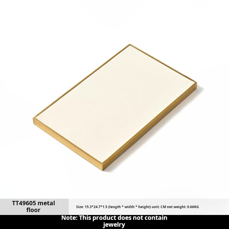 Luxury microfiber jewelry display plate mirror gold high-end ring necklace pendant display props