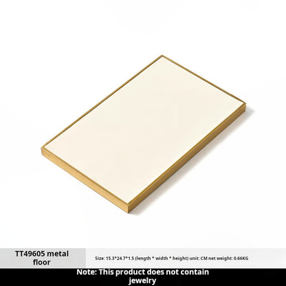 Luxury microfiber jewelry display plate mirror gold high-end ring necklace pendant display props
