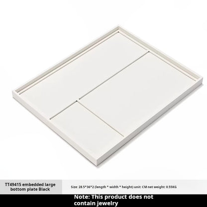 Luxury microfiber jewelry display plate mirror gold high-end ring necklace pendant display props