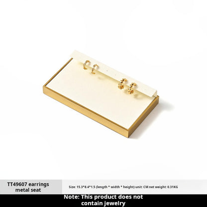 Luxury microfiber jewelry display plate mirror gold high-end ring necklace pendant display props