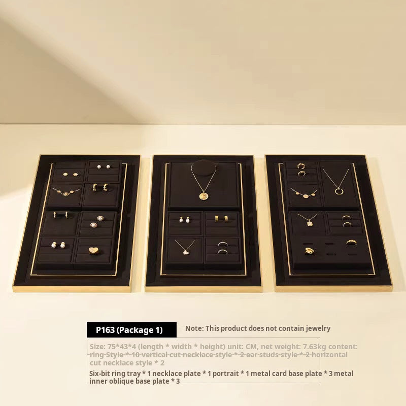 Luxury jewelry display props, high-end metal microfiber necklace, ring counter, jewelry display rack