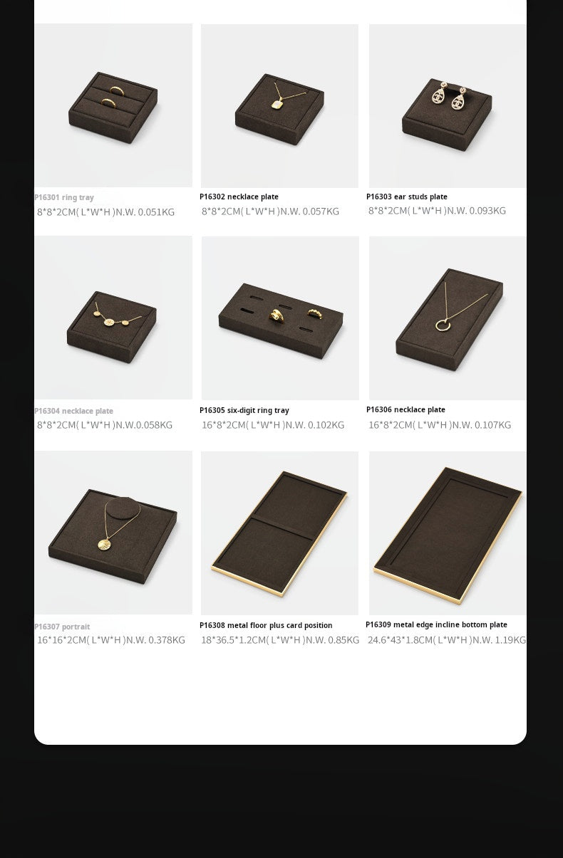 Luxury jewelry display props, high-end metal microfiber necklace, ring counter, jewelry display rack