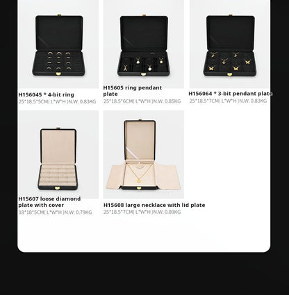Luxury jewelry box, high-end leather rings, necklaces, earrings, jewelry storage box, display display packaging