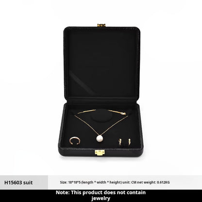 Luxury jewelry box, high-end leather rings, necklaces, earrings, jewelry storage box, display display packaging
