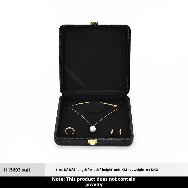 Luxury jewelry box, high-end leather rings, necklaces, earrings, jewelry storage box, display display packaging