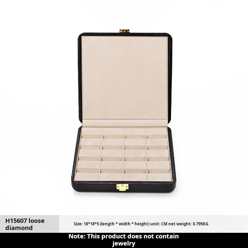 Luxury jewelry box, high-end leather rings, necklaces, earrings, jewelry storage box, display display packaging